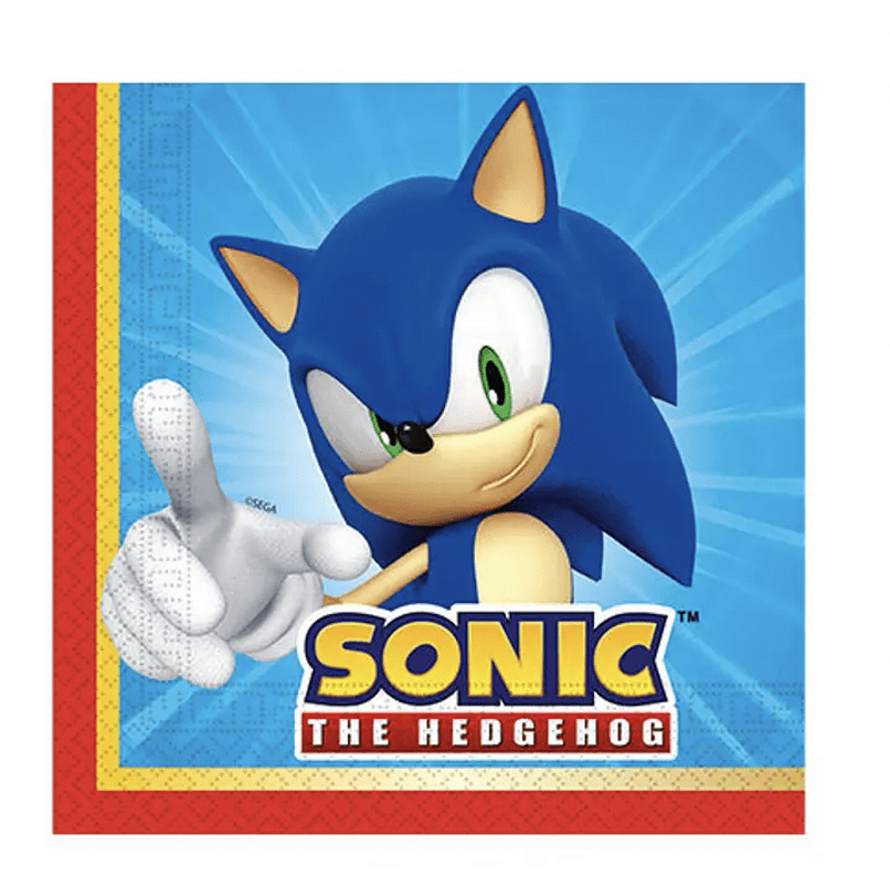 Sonic the Hedgehog Party Napkins - 20-Pack (33 x 33 cm)
