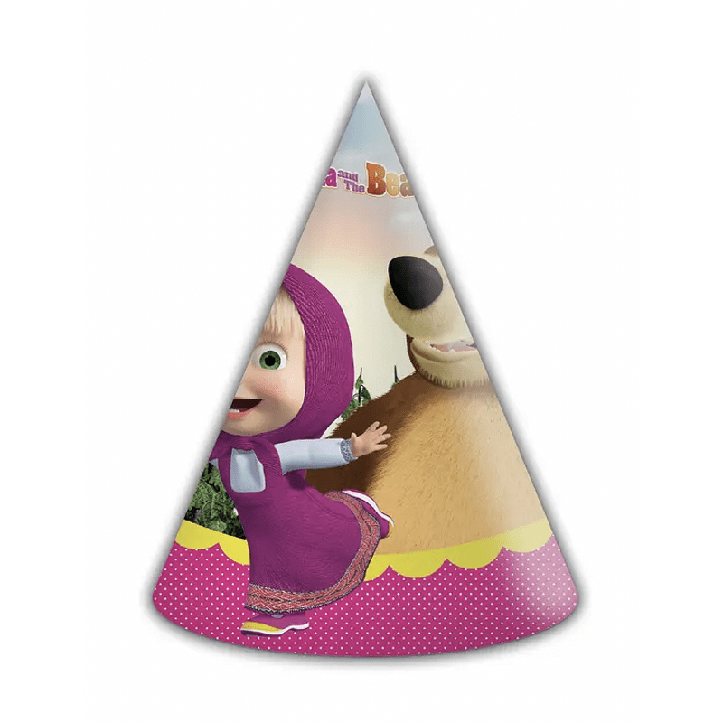 Party Hats "Masha and the Bear" – 6 pieces