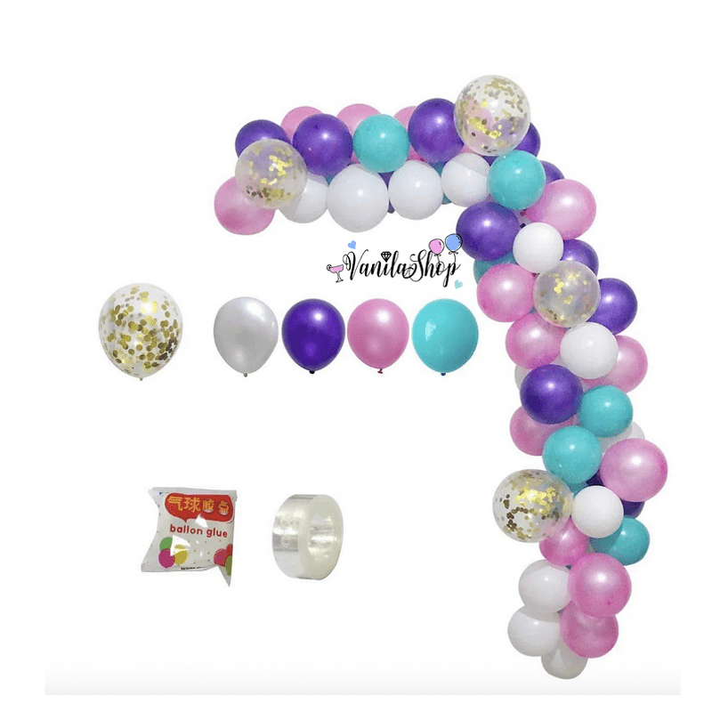 Arch of balloons mix colors - 100 pieces + pump