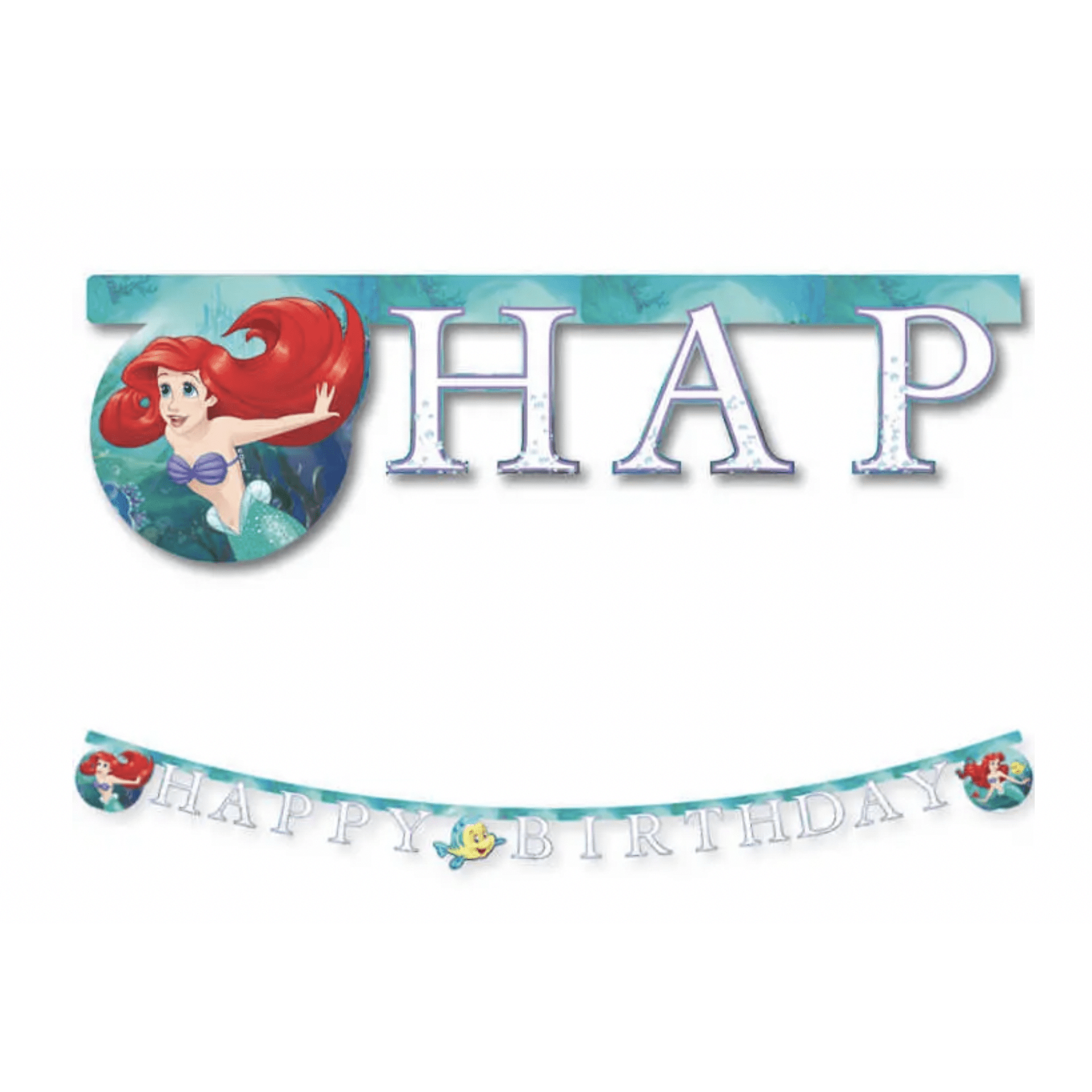 Banner Happy Birthday - "The Little Mermaid Ariel" (Ariel) - 2 meters