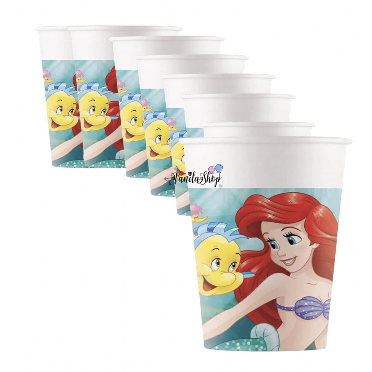 Party glasses - Ariel Mermaid - 8 pieces - 200 m