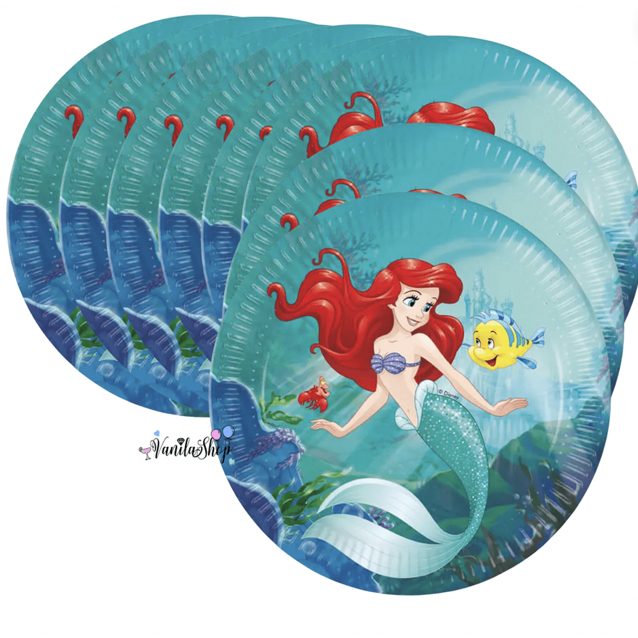 Party plates Ariel (Mermaid) - 8 pieces - 23 cm