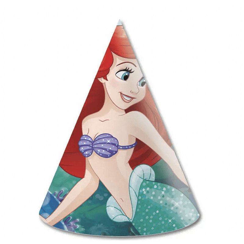 Party hats "The Little Mermaid Ariel" (Ariel) - 6 pieces